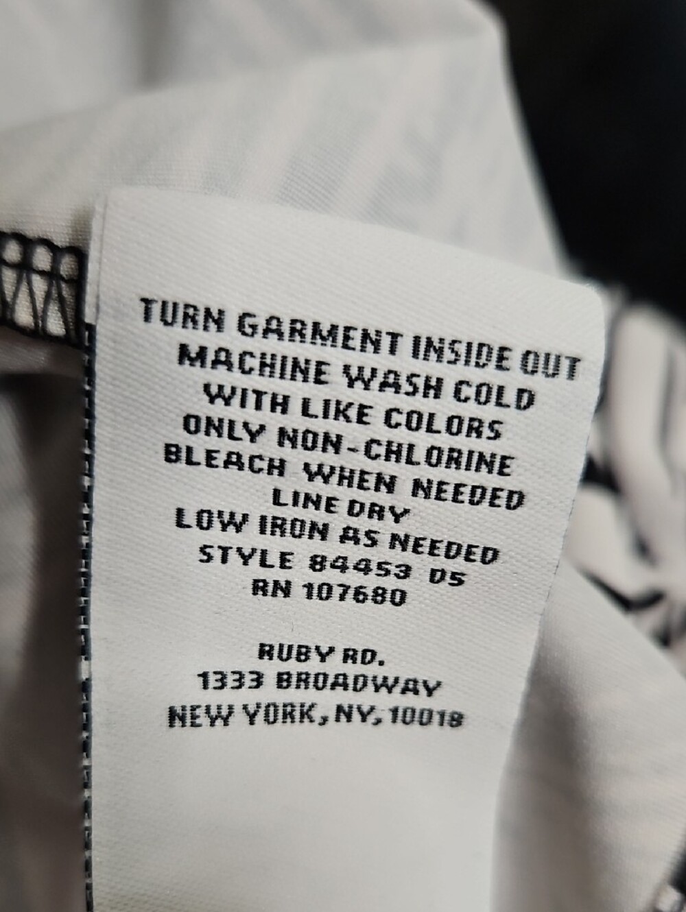 Ruby Rd. Black & White Palm-Print Quarter-Zip Polo - Picture 5 of 5
